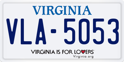 VA license plate VLA5053