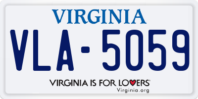 VA license plate VLA5059