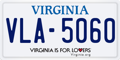 VA license plate VLA5060