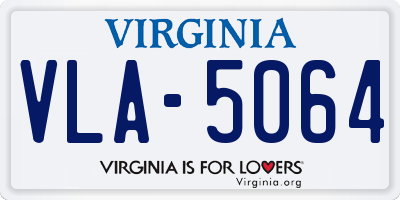VA license plate VLA5064