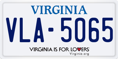VA license plate VLA5065