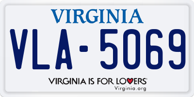 VA license plate VLA5069