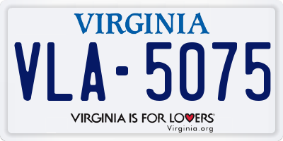 VA license plate VLA5075