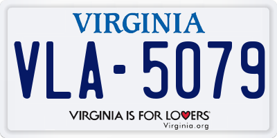 VA license plate VLA5079