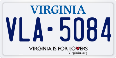 VA license plate VLA5084