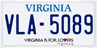 VA license plate VLA5089