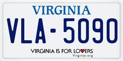 VA license plate VLA5090