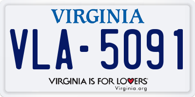 VA license plate VLA5091