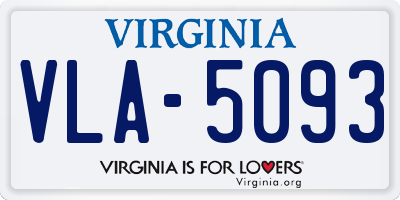 VA license plate VLA5093