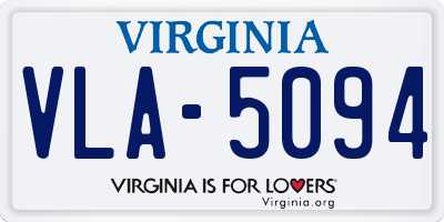 VA license plate VLA5094