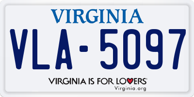 VA license plate VLA5097