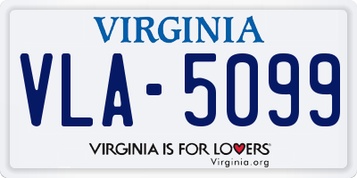 VA license plate VLA5099