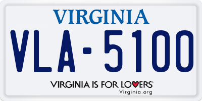 VA license plate VLA5100
