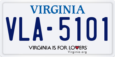 VA license plate VLA5101