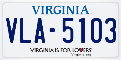 VA license plate VLA5103