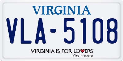 VA license plate VLA5108