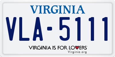 VA license plate VLA5111