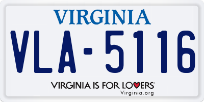 VA license plate VLA5116