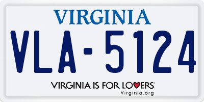 VA license plate VLA5124