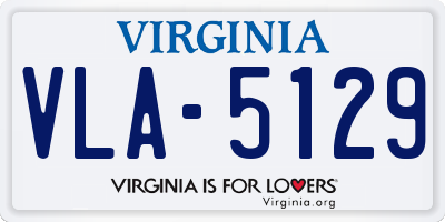 VA license plate VLA5129