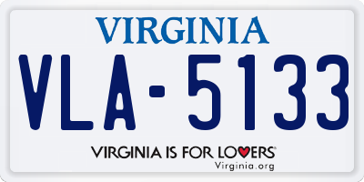 VA license plate VLA5133