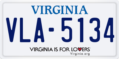 VA license plate VLA5134