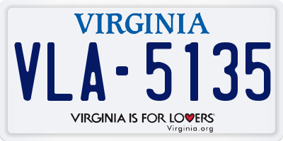 VA license plate VLA5135