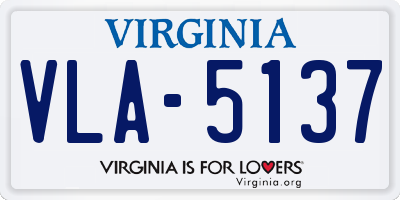 VA license plate VLA5137