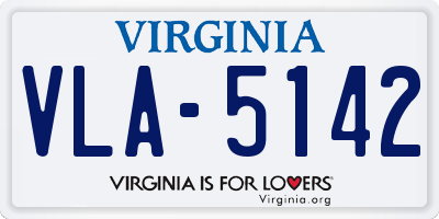 VA license plate VLA5142