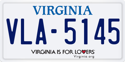 VA license plate VLA5145