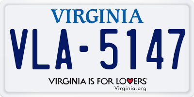 VA license plate VLA5147