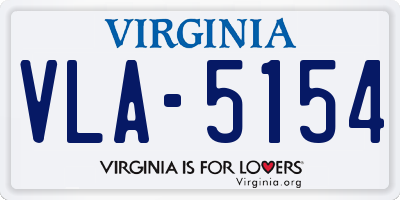 VA license plate VLA5154