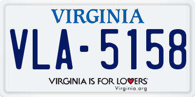 VA license plate VLA5158