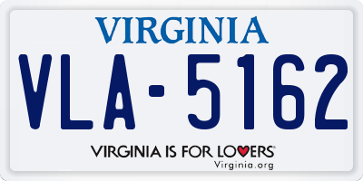 VA license plate VLA5162