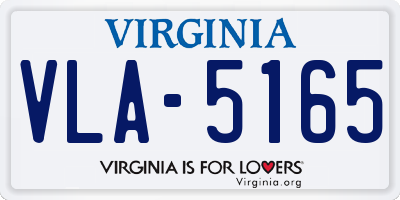 VA license plate VLA5165