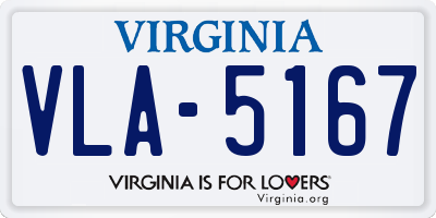 VA license plate VLA5167