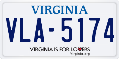 VA license plate VLA5174