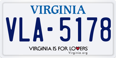 VA license plate VLA5178