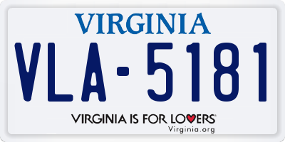 VA license plate VLA5181