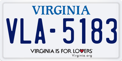 VA license plate VLA5183