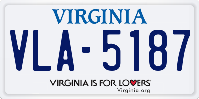 VA license plate VLA5187
