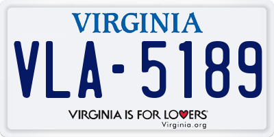 VA license plate VLA5189
