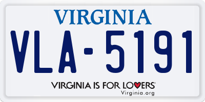 VA license plate VLA5191