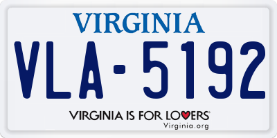 VA license plate VLA5192