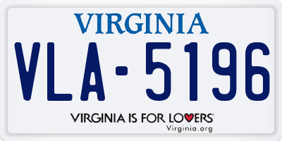 VA license plate VLA5196