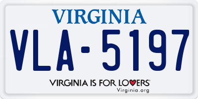 VA license plate VLA5197