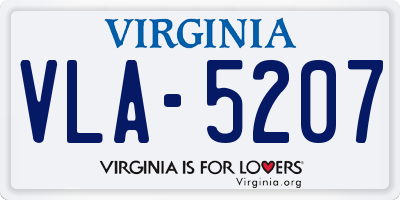 VA license plate VLA5207