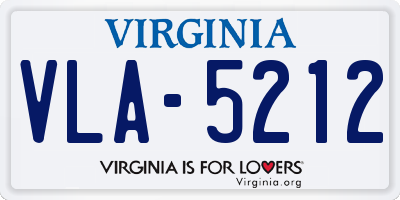 VA license plate VLA5212
