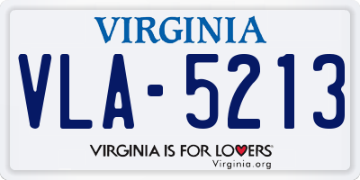 VA license plate VLA5213