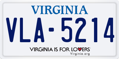 VA license plate VLA5214